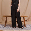 Pantalon large fluide noir femme