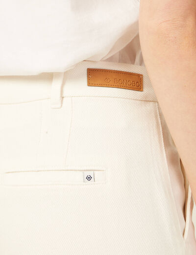 Jeans flare taille haute creme femme