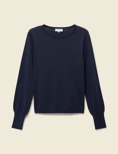 Pull manches longues bleu marine femme