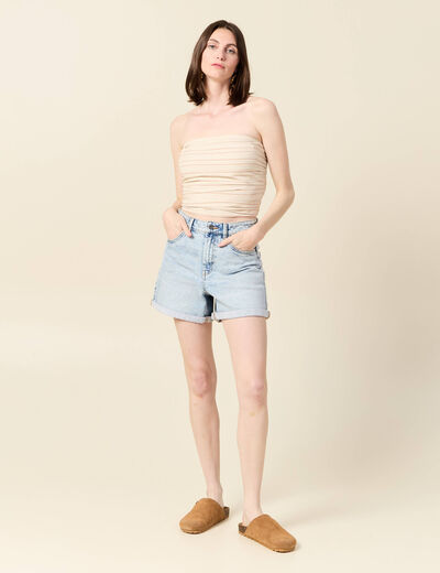 Bustier sans manches ecru femme