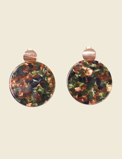 Boucles d'oreilles pendantes marron foncé femme