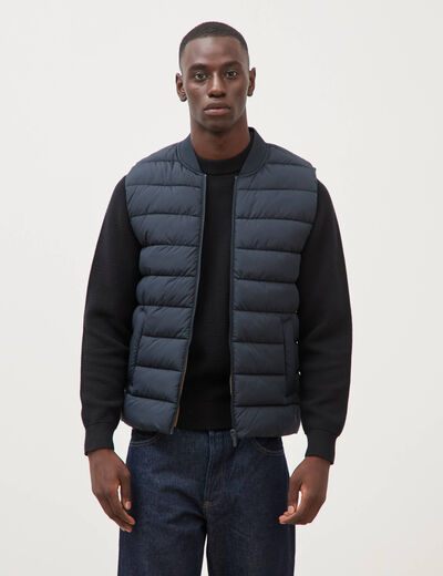 Doudoune courte sans manches bleu marine homme
