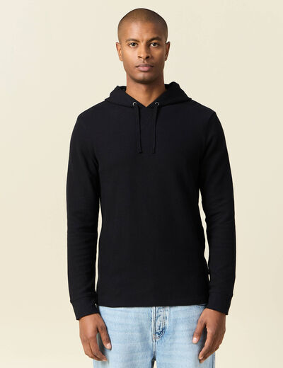 T-shirt à capuche noir homme