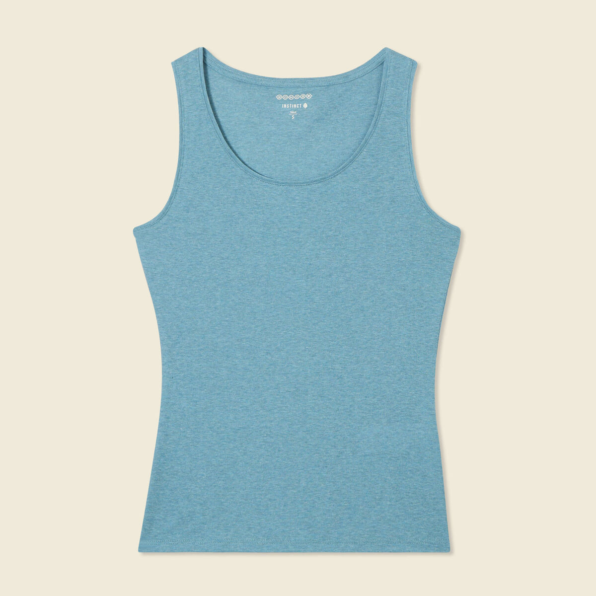 Débardeur femme uni col arrondi Instinct bleu gris femme