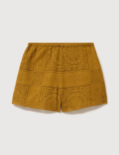 Short taille standard en dentelle vert olive femme