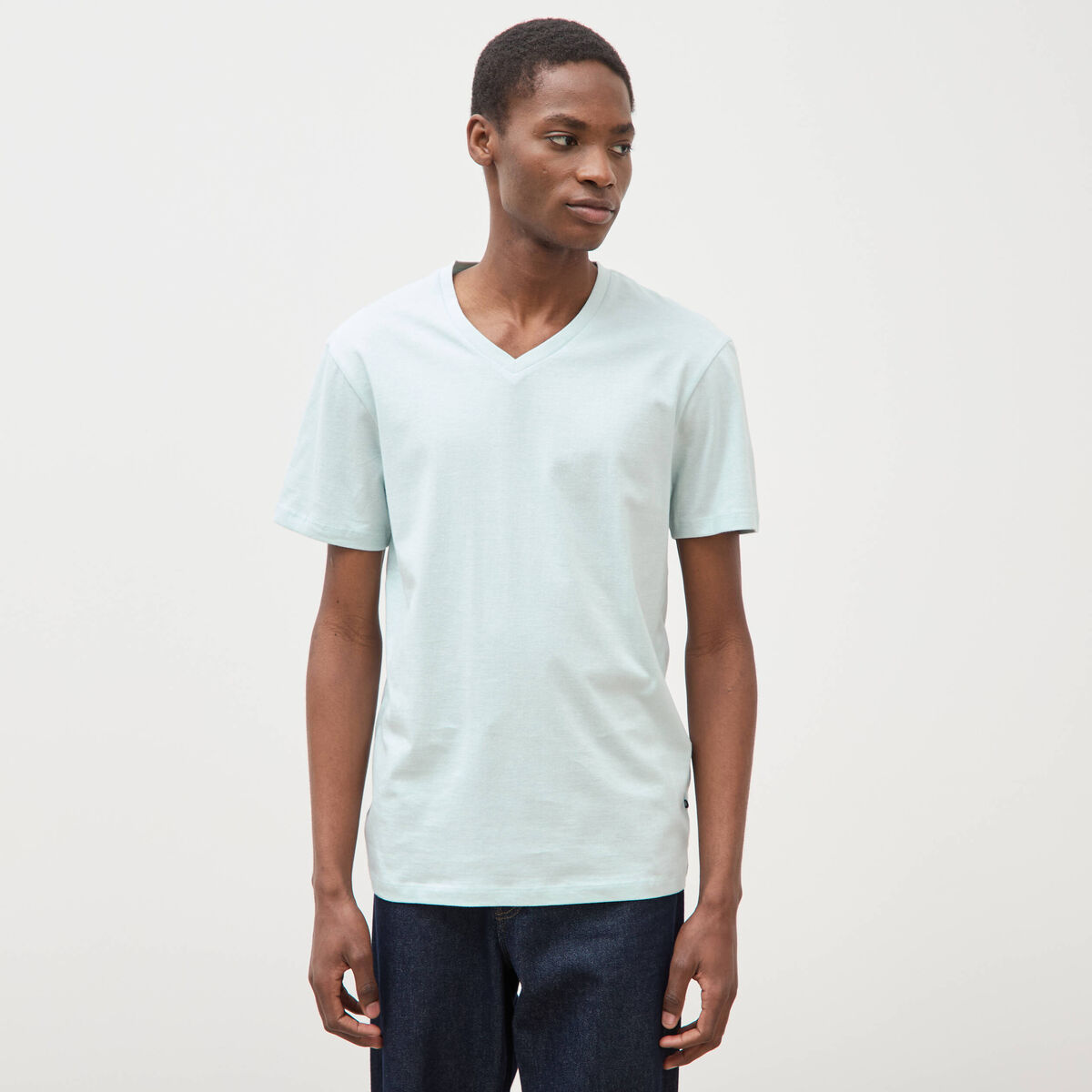 T-shirt manches courtes homme bleu gris homme