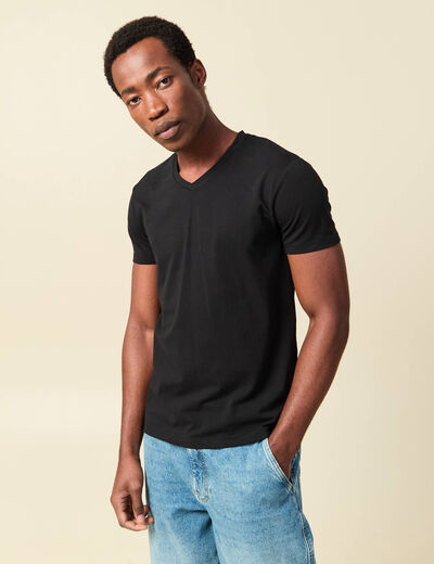 Lot de t-shirts col v manches courtes blanc homme