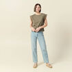 T-shirt manches courtes vert kaki femme