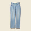 Jeans straight taille haute 7/8&egrave;me denim baby bleu femme