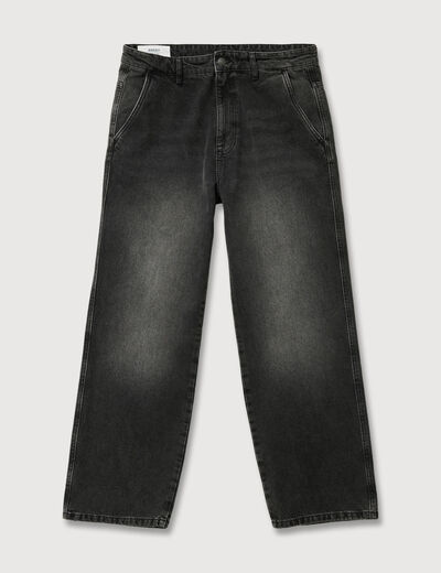 Jeans loose longueur 32 en coton denim noir homme