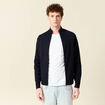 Gilet manches longues zipp&eacute; bleu marine homme