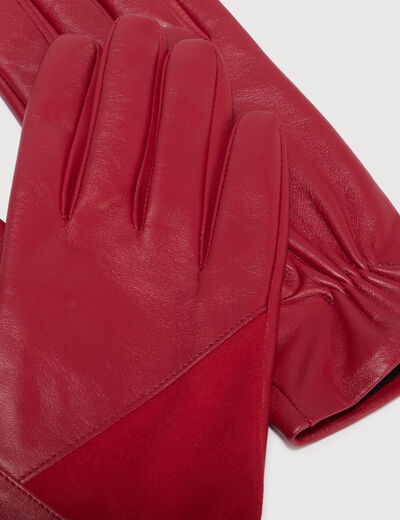 Gants en cuir rouge femme