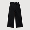 Jeans large taille haute denim noir femme