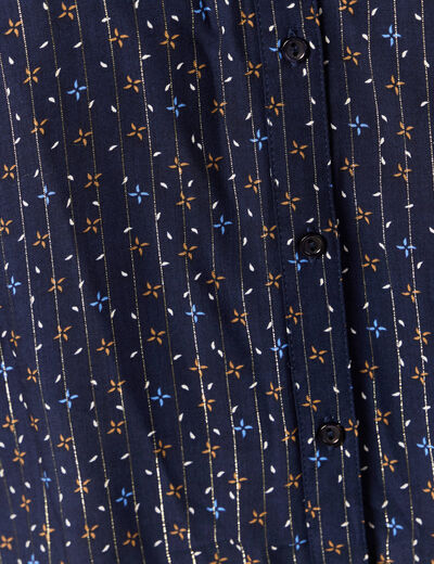 Chemise manches longues bleu marine femme