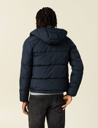 Doudoune à capuche bleu marine homme