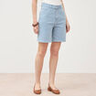 Bermuda large taille haute en jeans denim stone femme