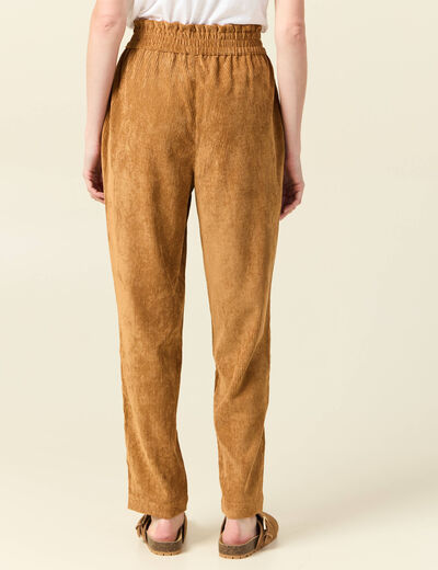 Tregging velours 7/8ème beige femme