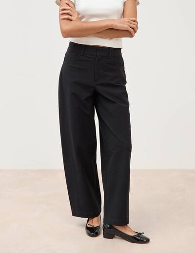 Pantalon coupe regular noir femme