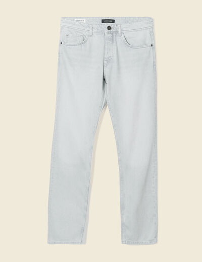 Jeans straight 5 poches denim bleach homme