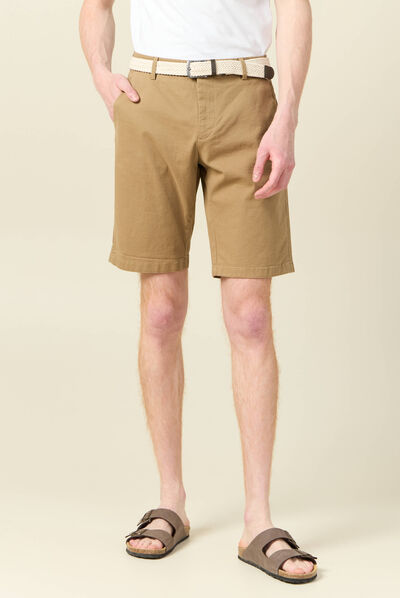 Short à ceinture vert kaki homme