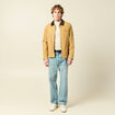 Pull col rond manches longues en coton sable homme