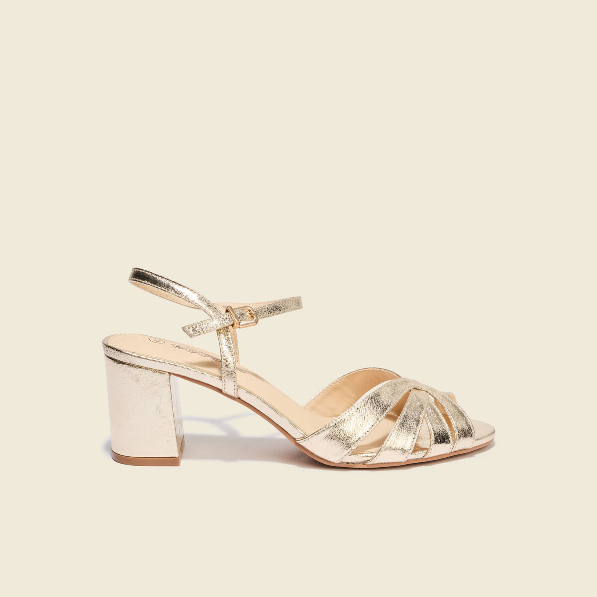 Sandales &agrave; talons couleur or femme
