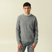 Pull manches longues col rond gris homme