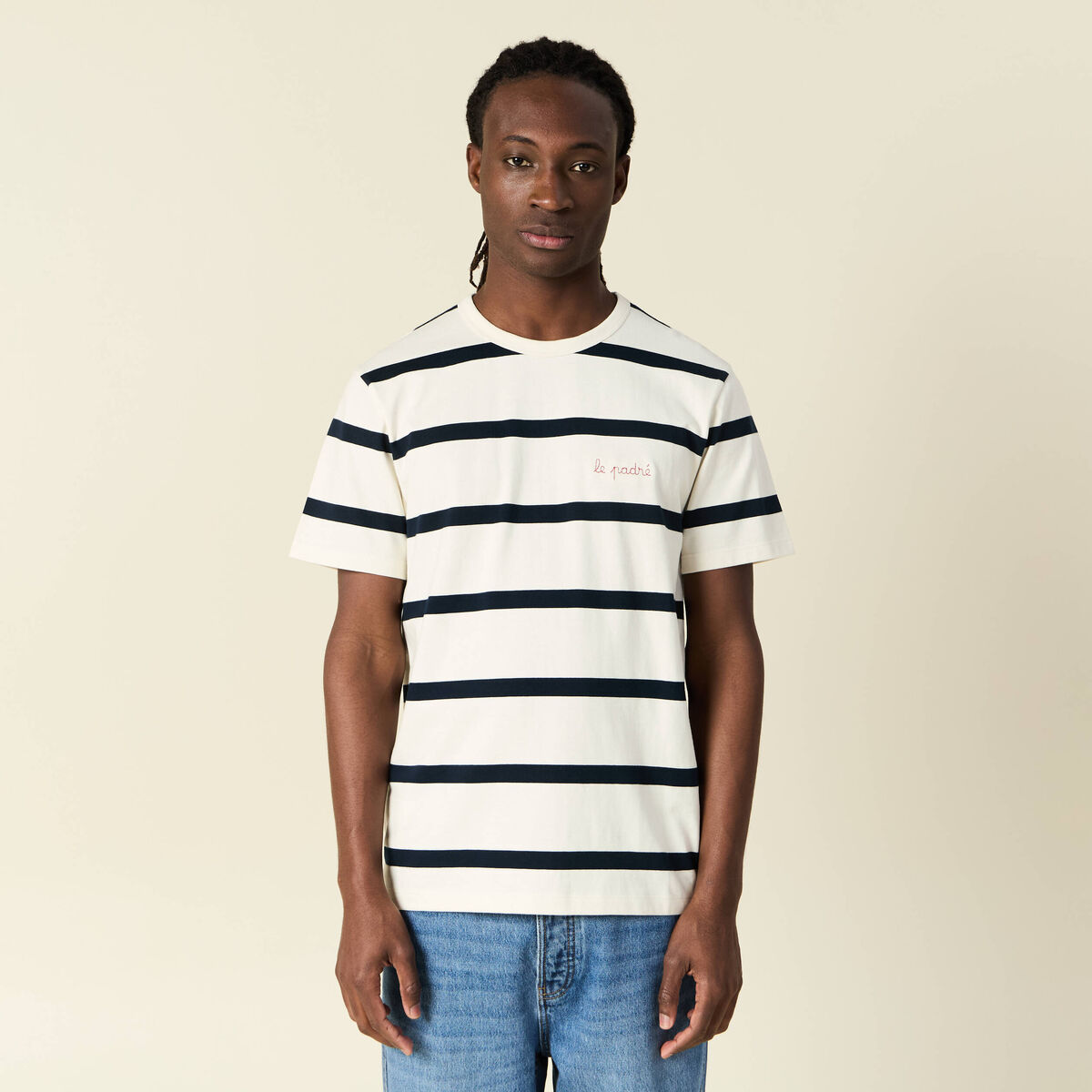 T-shirt manches courtes ecru homme