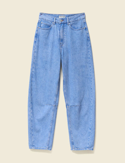 Jeans slouchy 7/8ème denim baby bleu femme