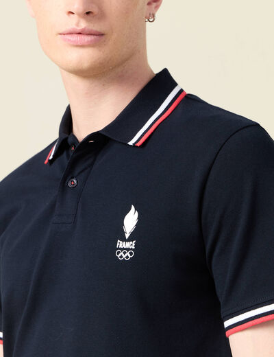 Polo manches courtes bleu marine homme