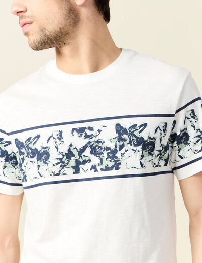 T-shirt coupe droite en coton col rond bleu ciel homme