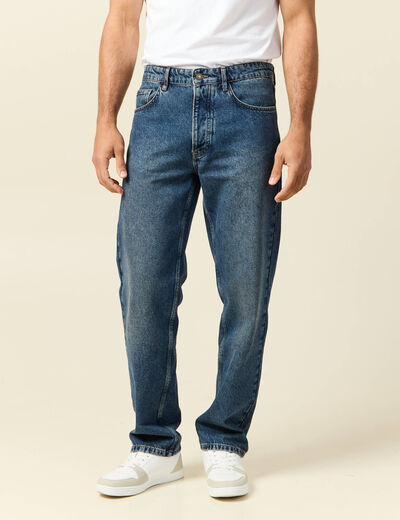 Jeans large longueur 32 en coton bleu homme