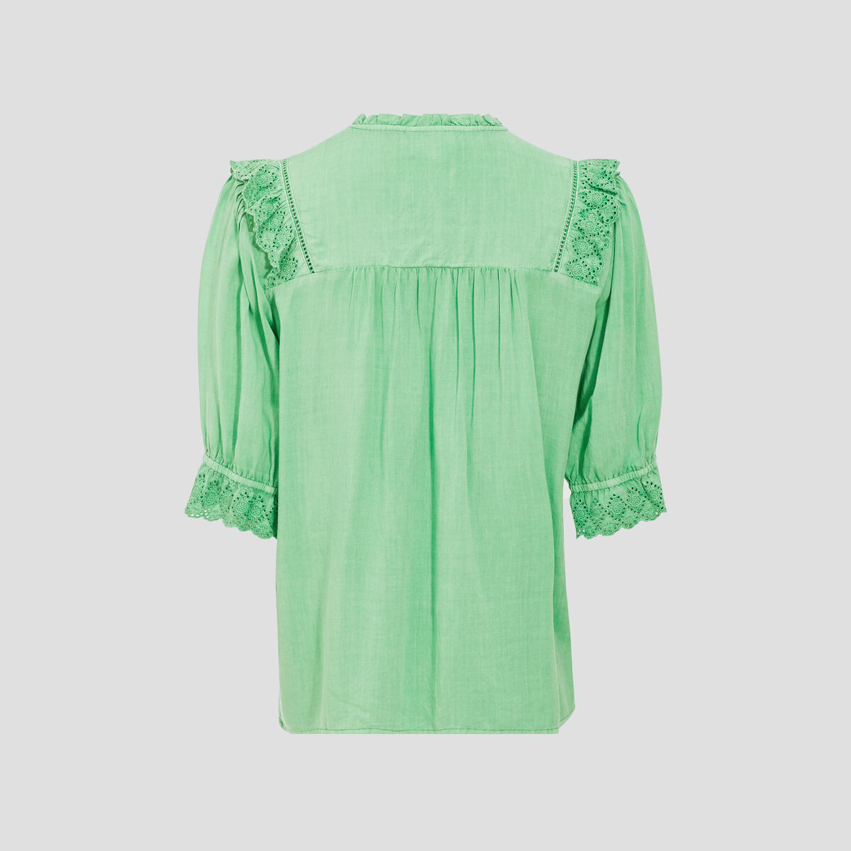 Chemise manches 3/4 vert clair femme