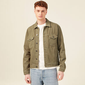 blouson droit boutonne vert kaki homme Blouson droit boutonné vert kaki homme