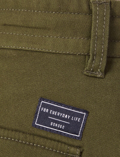 Pantalon cargo taille à cordon vert kaki homme