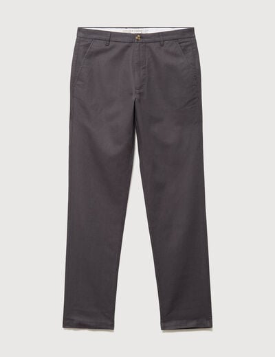 Pantalon chino gris fonc&eacute; homme