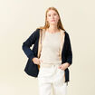 Parka r&eacute;versible &agrave; capuche bleu marine femme