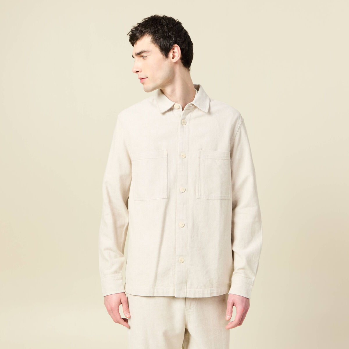 Surchemise manches longues ecru homme