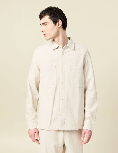 Surchemise manches longues ecru homme