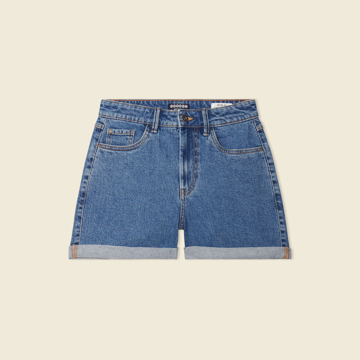 Short mom éco-responsable denim stone femme