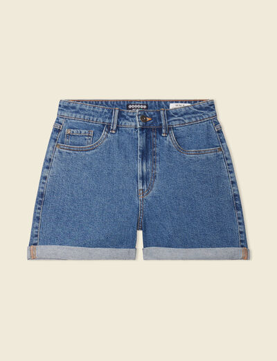 Short mom éco-responsable denim stone femme