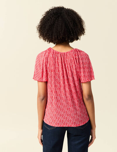 T-shirt manches courtes rouge femme