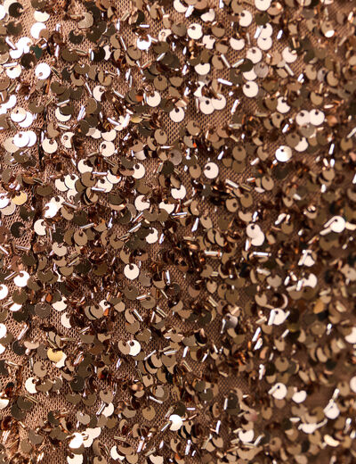 Jupe &agrave; sequins doubl&eacute;e vieux rose femme
