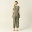 Combinaison pantalon col en V vert kaki femme