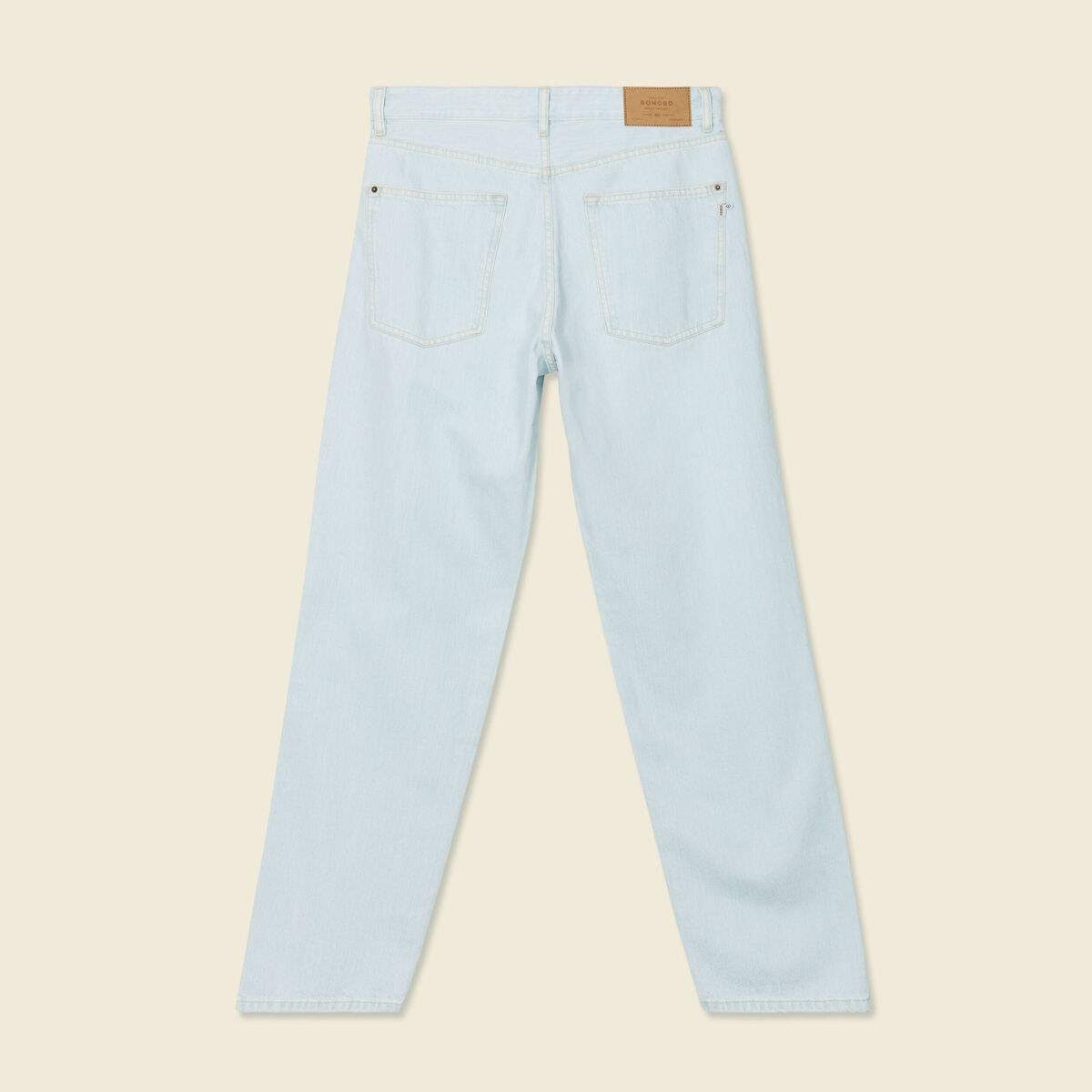 Jeans relax 5 poches denim bleach homme