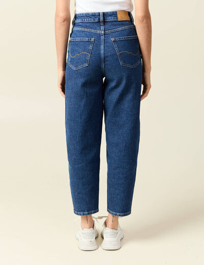 Jeans barrel slouchy taille haute 7/8ème denim brut femme