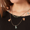 Collier 2 rangs bleu marine femme