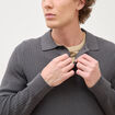 Pull manches longues en coton gris fonc&eacute; homme