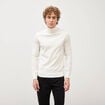 Pull fin col montant manches longues ecru homme