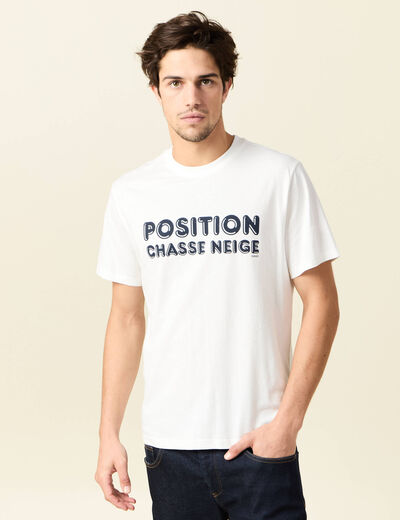 T-shirt manches courtes ecru homme